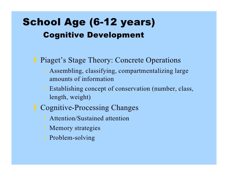 school age cognitive development