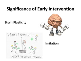 Significance of Early Intervention
Brain Plasticity
Imitation
 