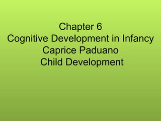Chapter 6 Cognitive Development in Infancy Caprice Paduano Child Development 