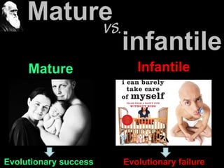 MatureVS.
infantile
Mature Infantile
Evolutionary success Evolutionary failure
 