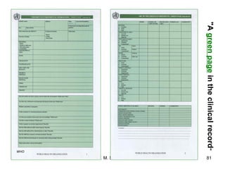 19 APR 07 Dr. M. S. Prasad 81
WHO
"Agreenpageintheclinicalrecord"
 