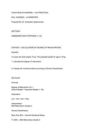 CHN Practical -B.sc nsg 6th Sem students | PDF