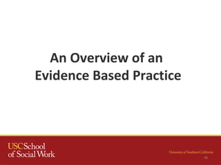 36
An Overview of an
Evidence Based Practice
 