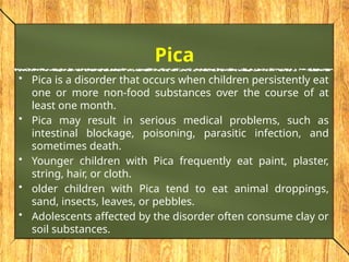 Pica Course Childhood disorders power point presentation | PPT