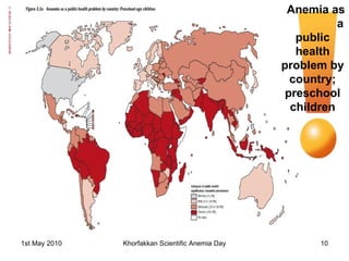 Anemia as  a public health problem by country; preschool children 