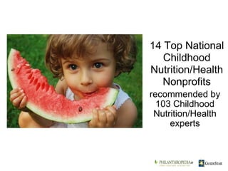 recommended by 103 Childhood Nutrition/Health experts 14 Top National Childhood Nutrition/Health Nonprofits    at 
