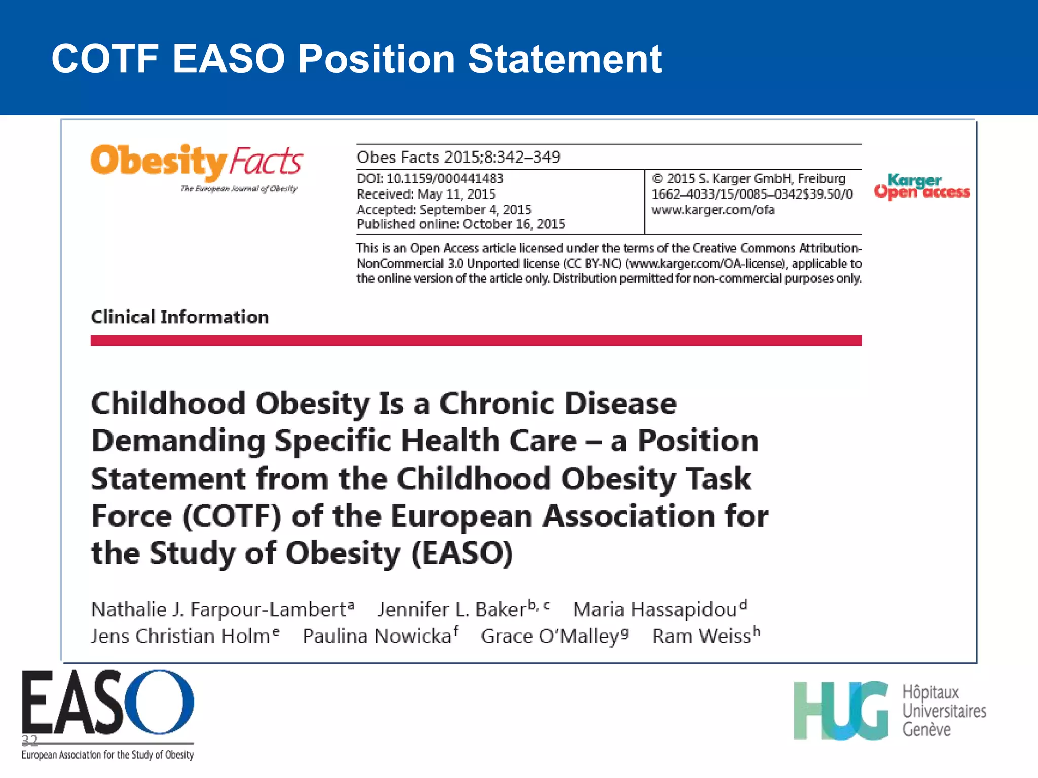 Childhood obesity by EASO | PPTX