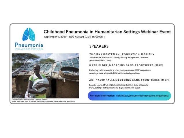 Childhood Pneumonia In Humanitarian Settings