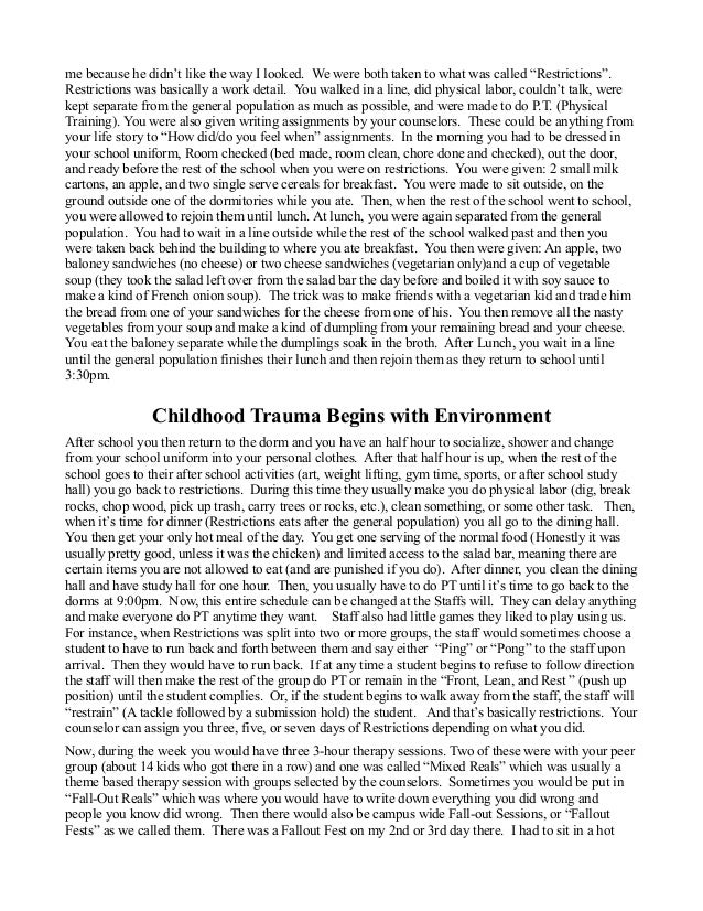 essay on childhood trauma