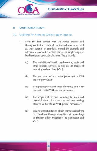 Office of The Children's Advocate Child Justice Guidelines | PDF