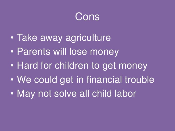 pro and cons of child labor