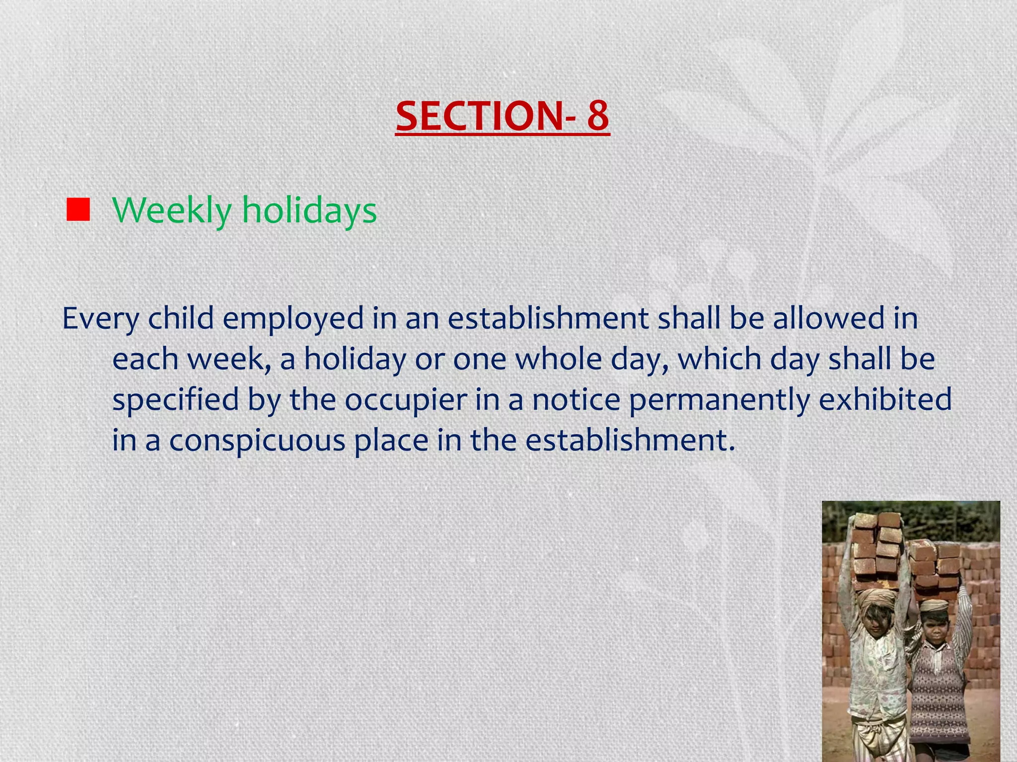 Child labour act 1986 ppt