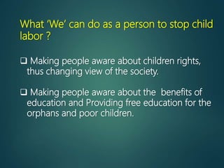 Child labour and related issues | PPTX