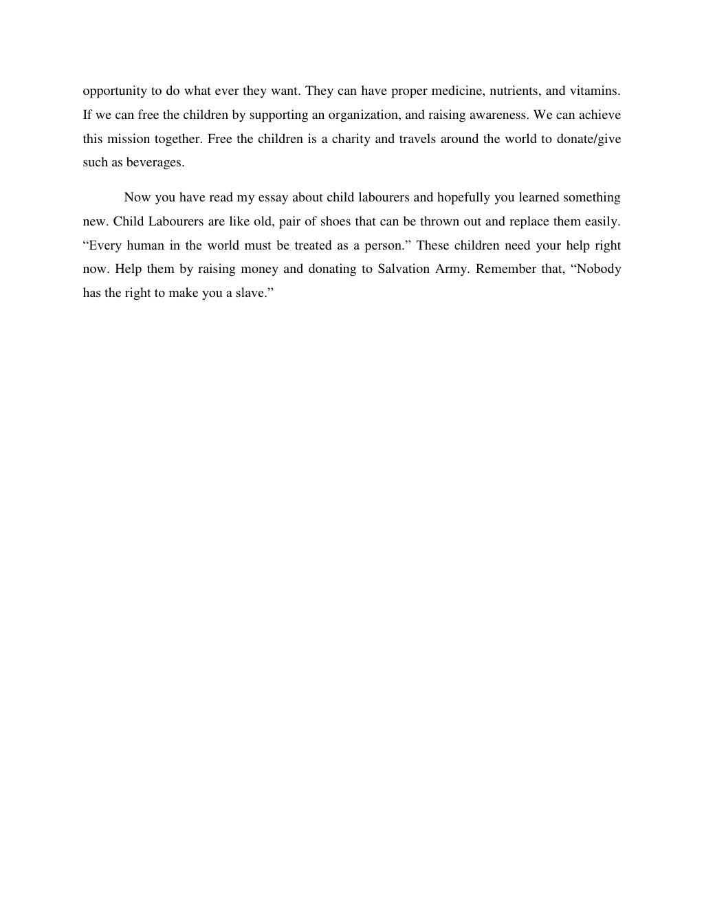 Sample Argumentative Essays on Child Labor essays about child labour