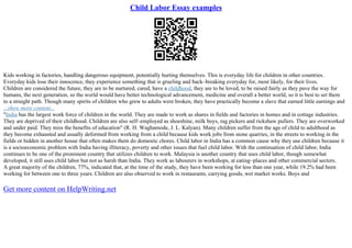 Child Labour In America | PPT