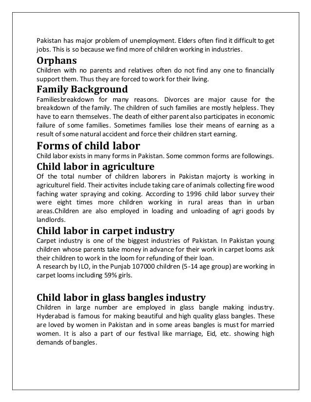 Child labour laws in pakistan picture
