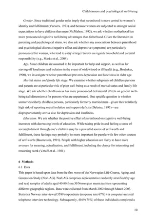 Childlessness and psychological wellbeing in midlife and old age an ...