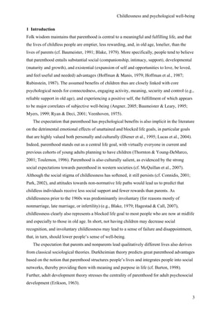 Childlessness and psychological wellbeing in midlife and old age an ...