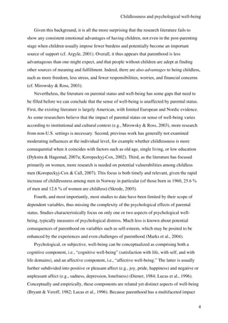 Childlessness and psychological wellbeing in midlife and old age an ...