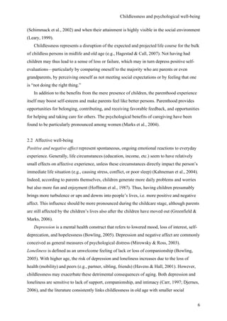 Childlessness and psychological wellbeing in midlife and old age an ...