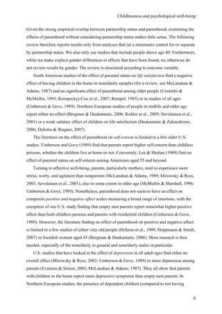 Childlessness and psychological wellbeing in midlife and old age an ...