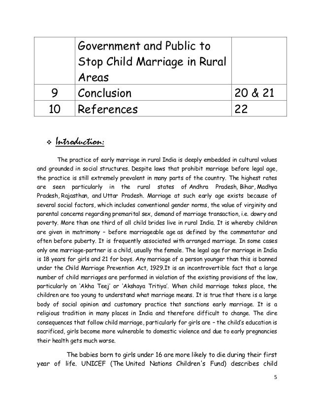 Child marriage essay