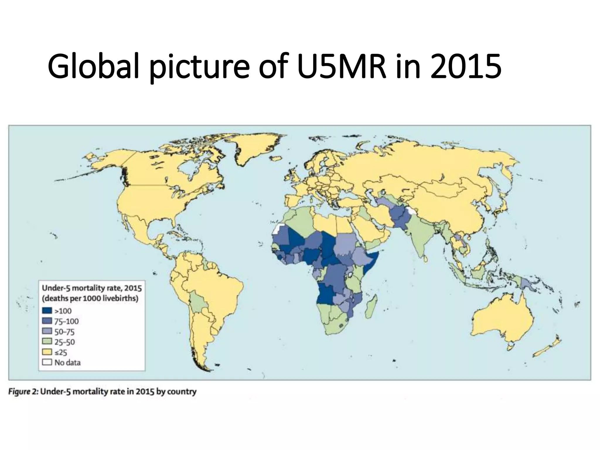 Global picture of U5MR in 2015
 