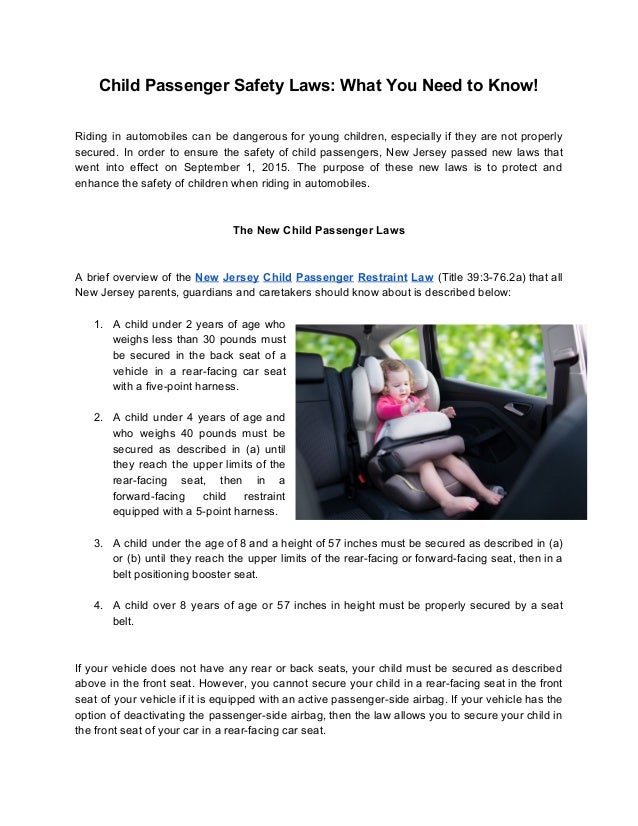 Child passenger Safety Laws What You Need to Know