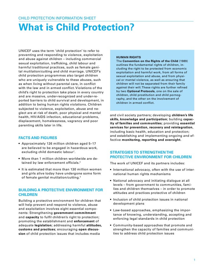 Child protection information sheets