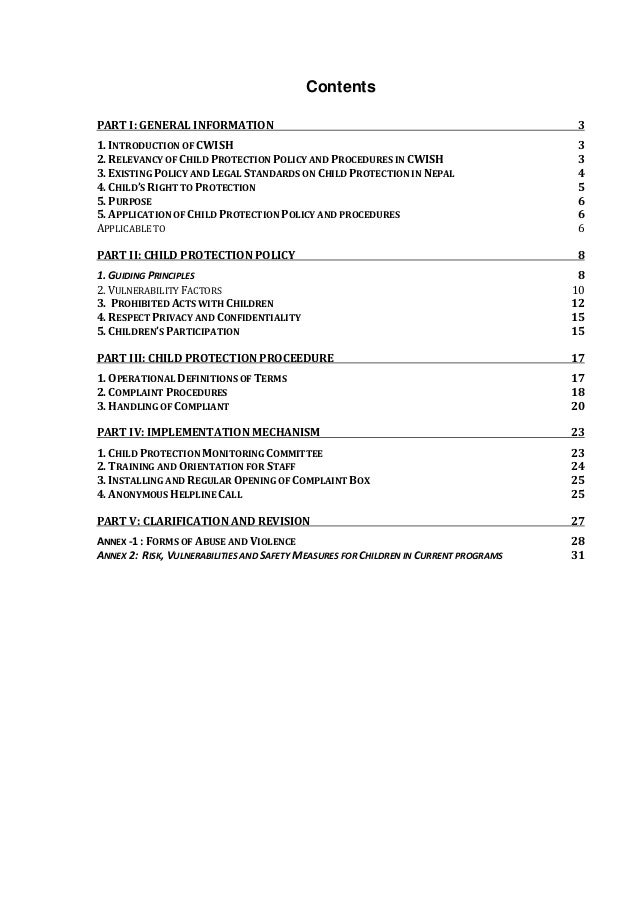 Child Protection Policy And Procedure