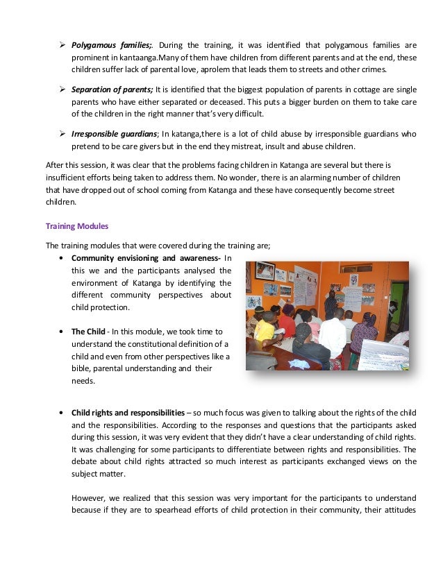 Child protection training report