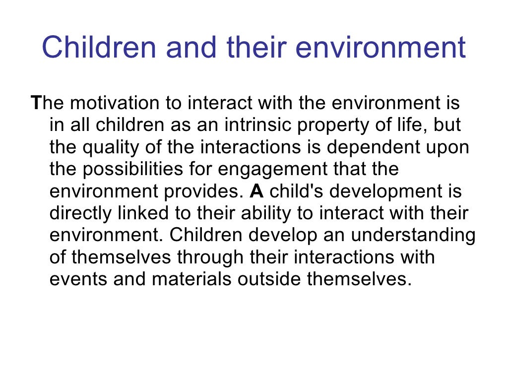 Children And Their Environment