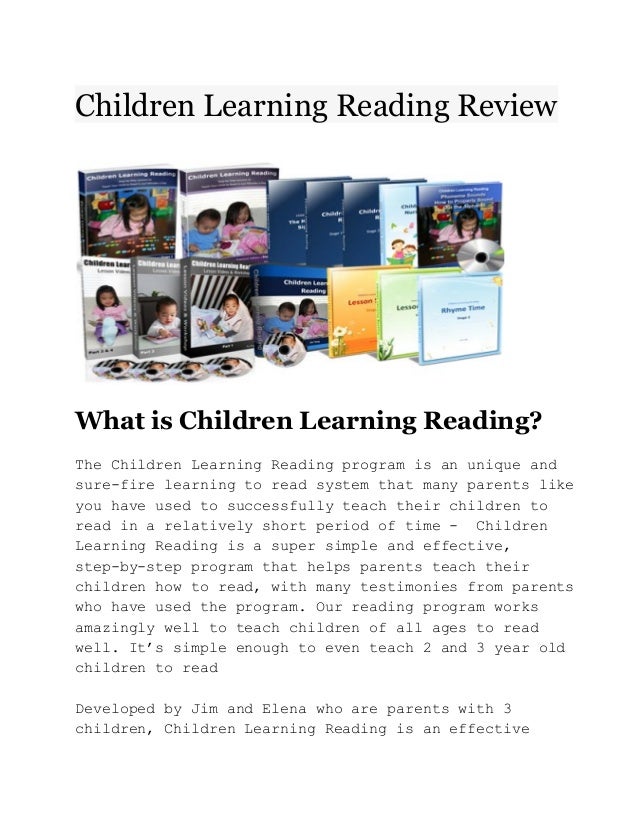 Children learning reading program review