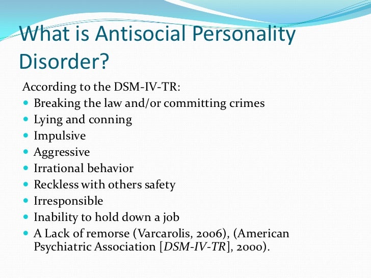 An Overview Of The Antisocial Personality Disorder