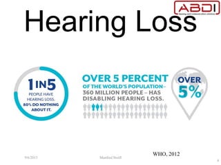 Hearing Loss
WHO, 2012
9/6/2015 Manfred Stoifl
4
 