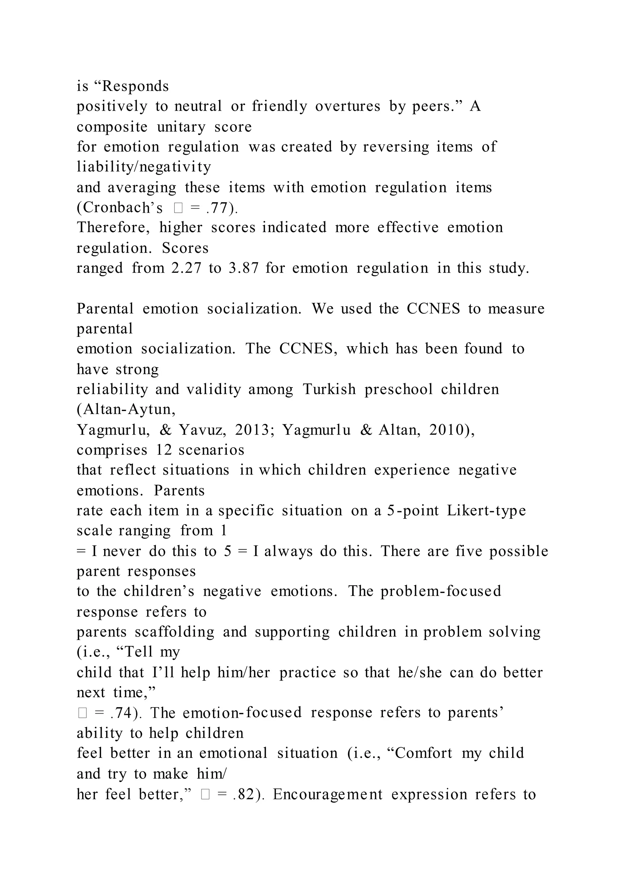 CHILDREN’S EMOTION REGULATION AND ATTACHMENT TO PARENTS PAR | PDF