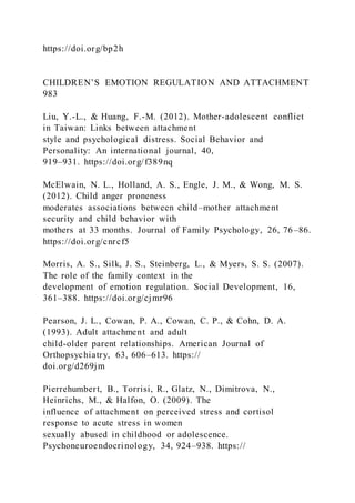CHILDREN’S EMOTION REGULATION AND ATTACHMENT TO PARENTS PAR | DOCX