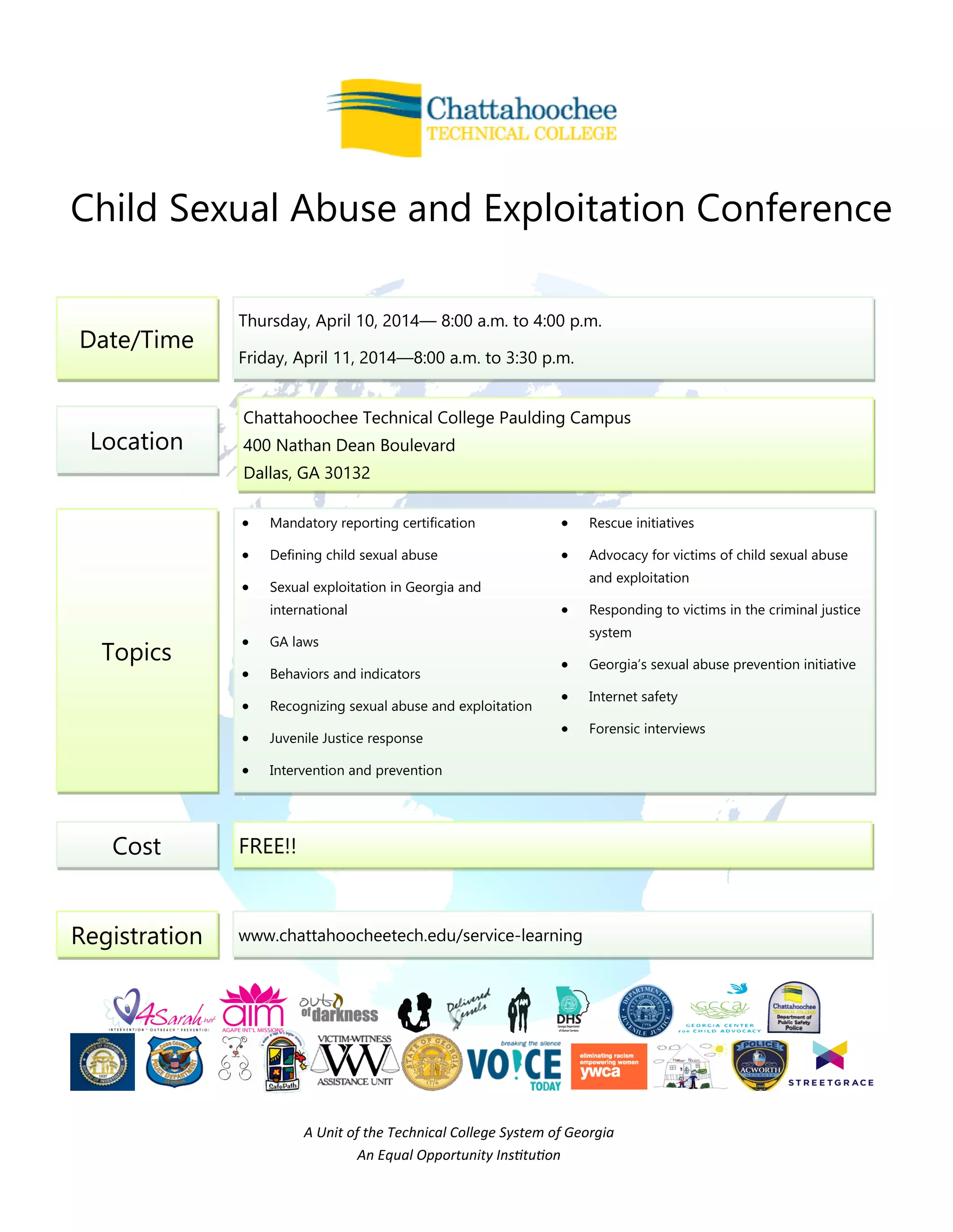 Children sexual abuse and exploitation seminar flyer 2014 | PDF