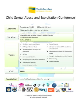 Children sexual abuse and exploitation seminar flyer 2014 | PDF