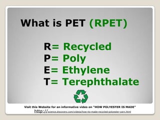 AFS  can utilize recycled plastic bottles, break them down to a fiber mixed with our AFS solution that, then can be made into a yarn and produce products such as: towels, linens, scrubs, headwear, bags, apparel, aprons and etc.. eliminating 99.9% of harmful bacteria. Non recycled fiber is also available with the same protection.Company ConfidenceAFS headquarters are located in Southern California. You can be assured that your order, from the first request to final delivery will be handled with care and expertise. 