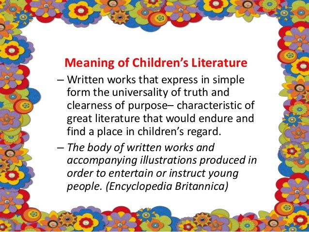 purpose of children's literature