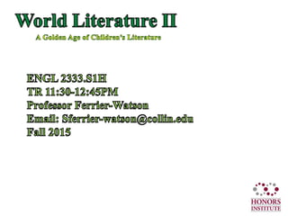 Assignments
• Participation/Attendance 10%
• Critical Response Essays 10%
• Presentations 10%
• Proposal 5%
• Creative Adaptation Assignment 25%
• Final Exam 15%
• Research Paper 25%
