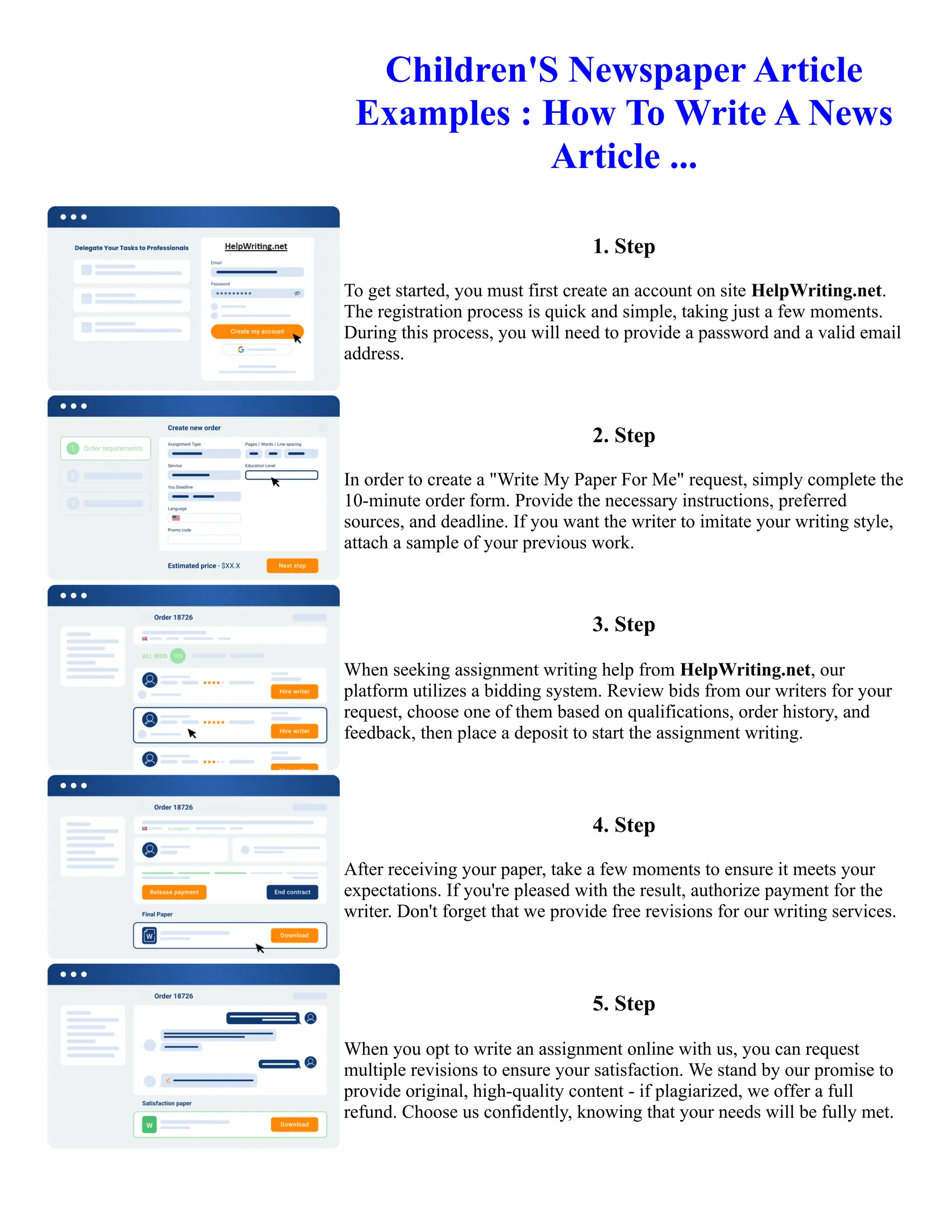 ChildrenS Newspaper Article Examples How To Write A News Article ... | PDF