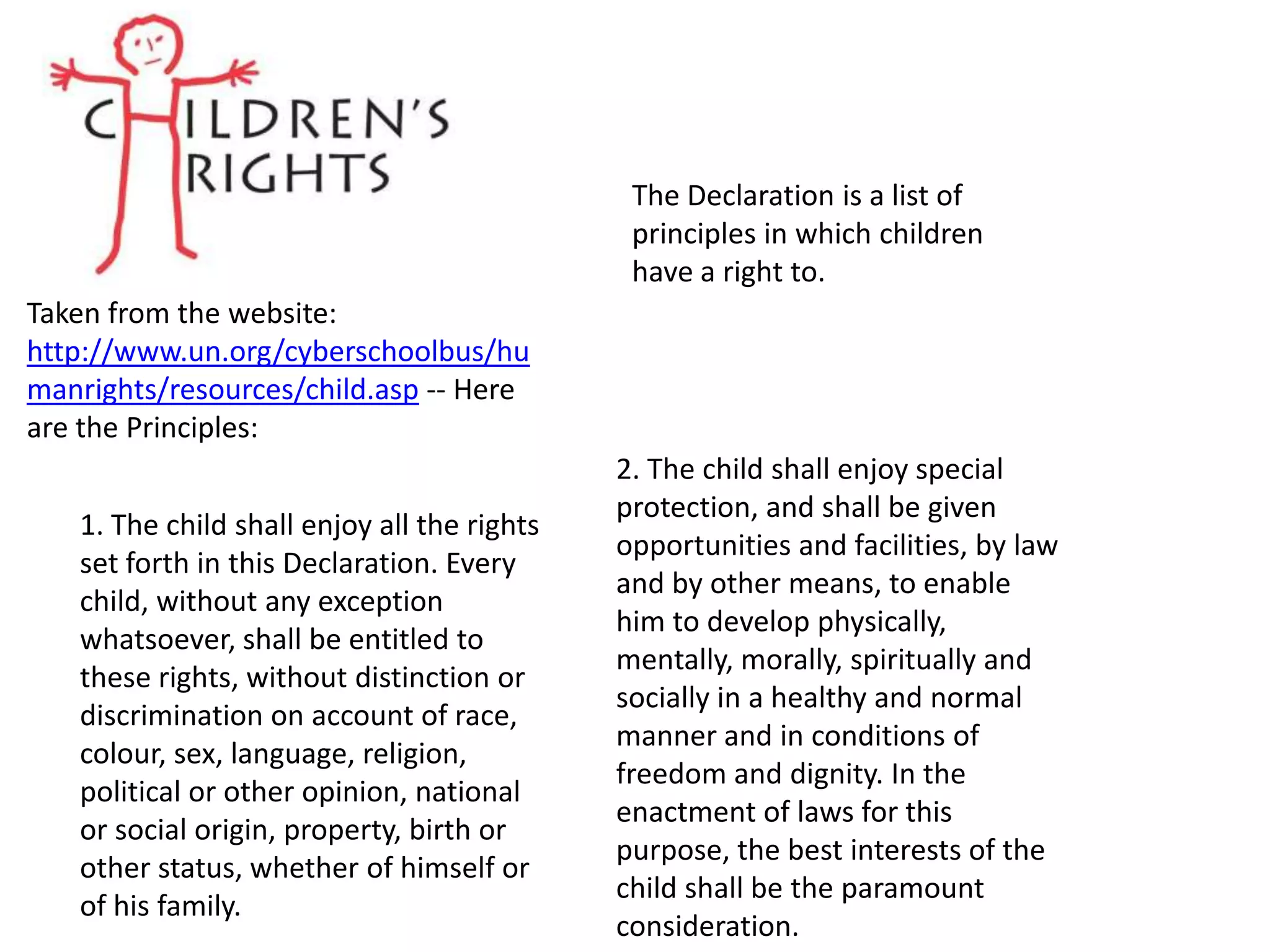 Children’s rights declaration power point | PPTX