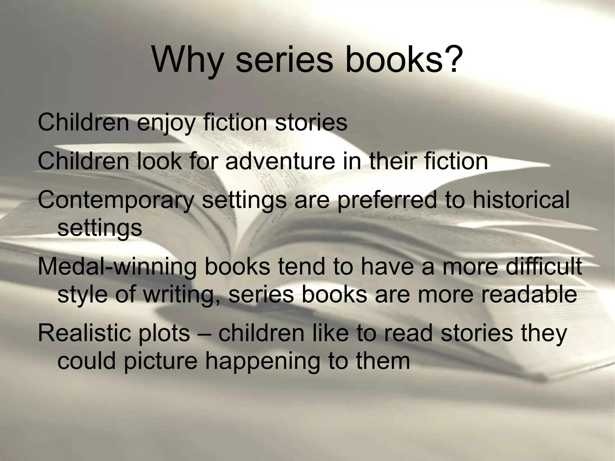Edward Stratemeyer begins his "syndicate" in 1903, creating over 800 books for children under 13 different pen names and using a group of authors to write the titles 