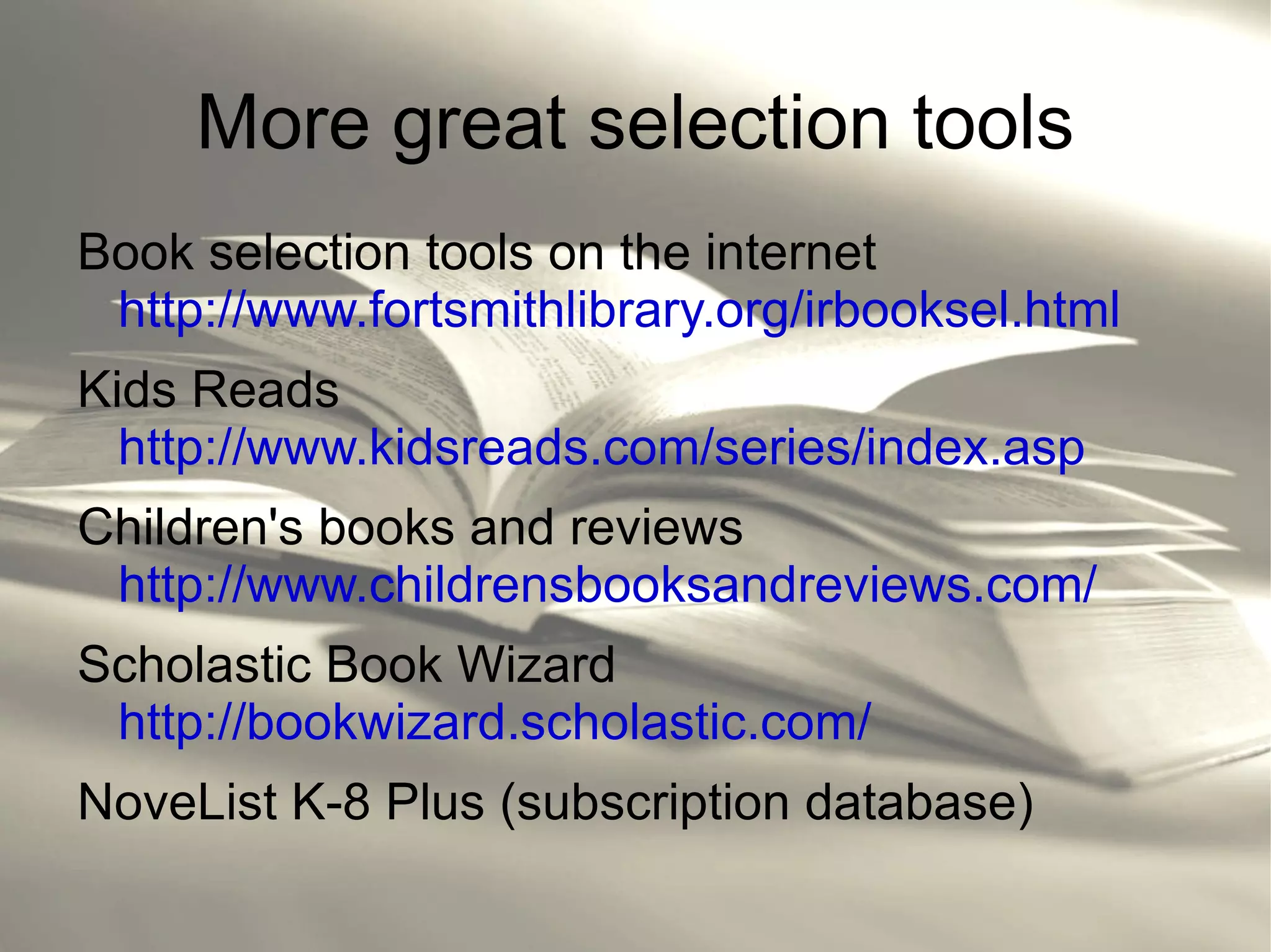 Why series books? Children enjoy fiction stories 