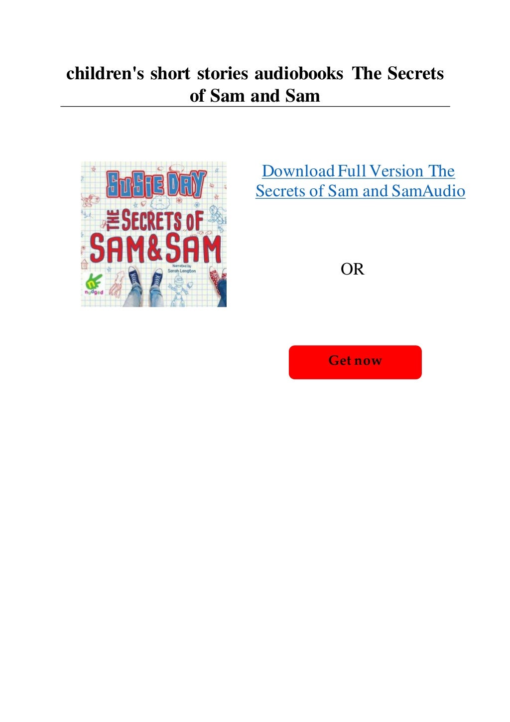Children s short stories audiobooks the secrets of sam and sam