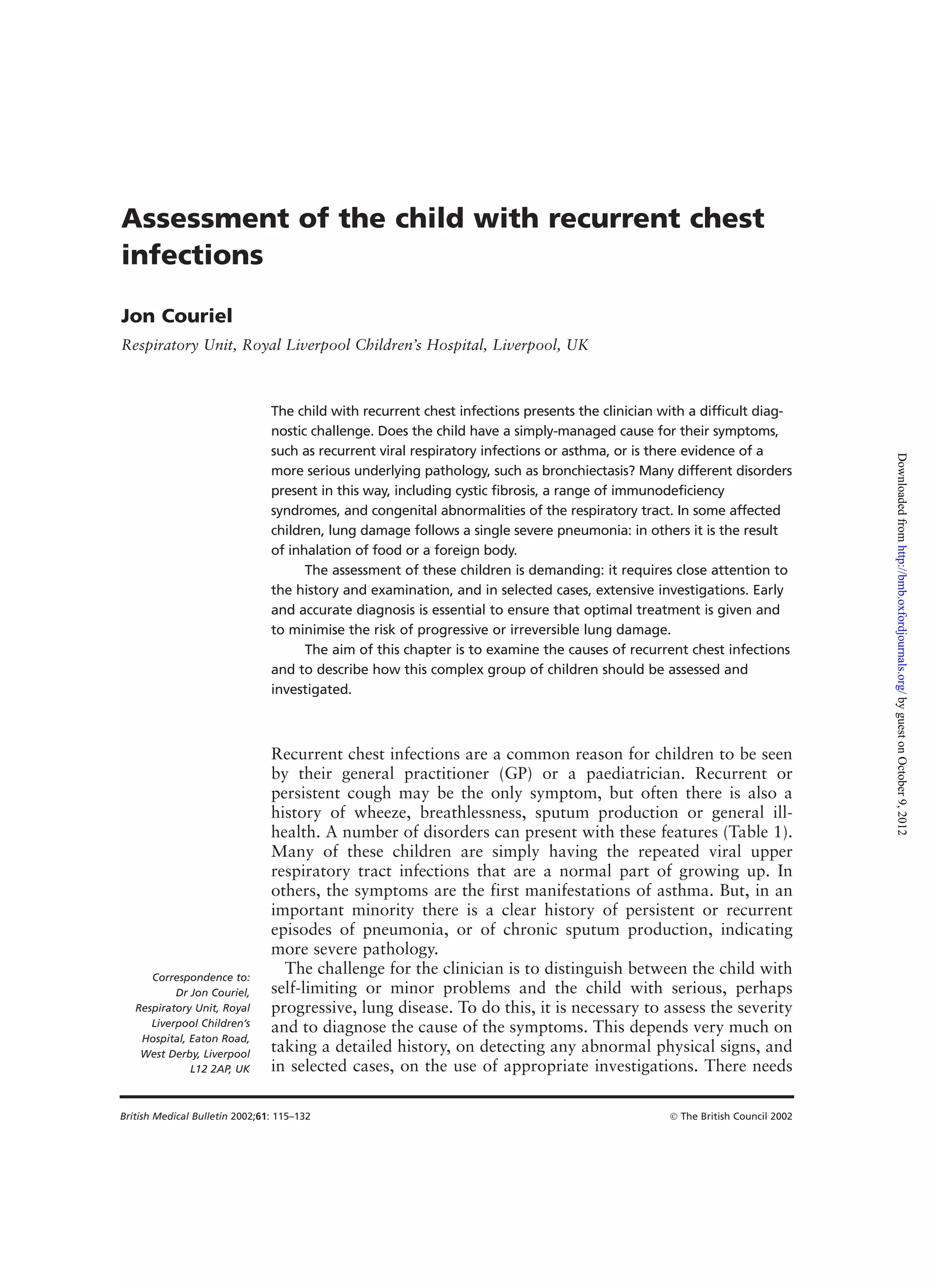 Children with recurrent chest infection PDF
