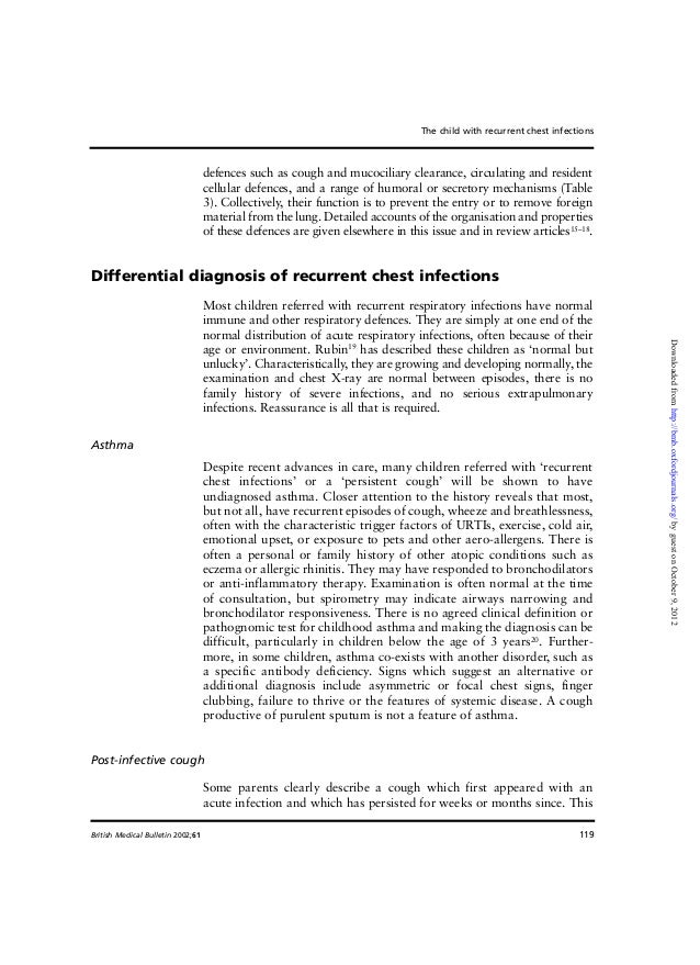 Children with recurrent chest infection