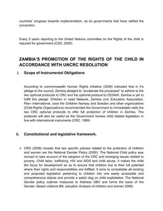 Child rights in zambia | PDF